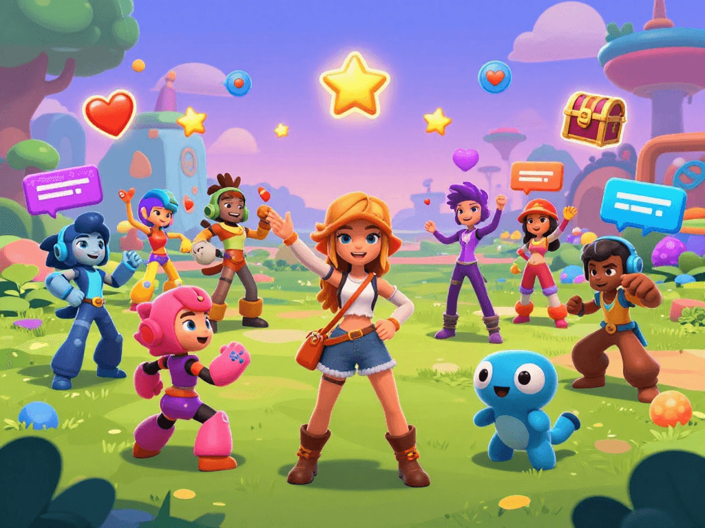 Exciting digital scene showcasing diverse animated characters engaging in interactive porn game adventures