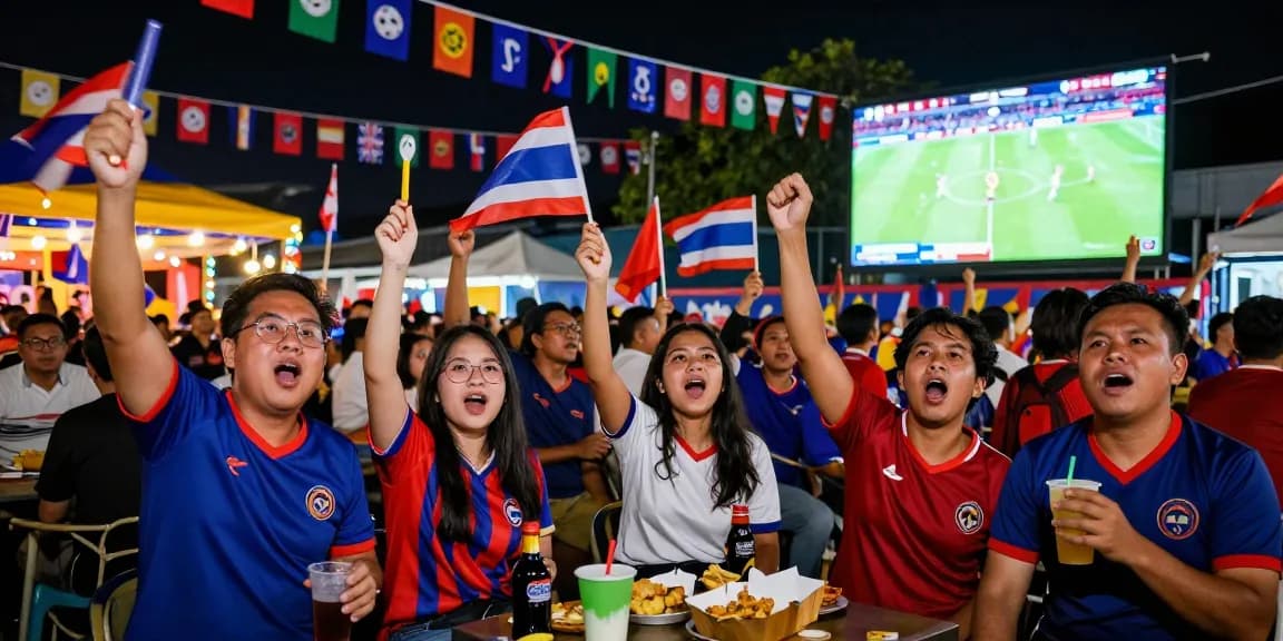 แฟนบอลชาวไทยเชียร์ฟุตบอลโลกนัดชิง ราคาบอลโลกนัดชิง ในโซนแฟนคลับที่สดใส