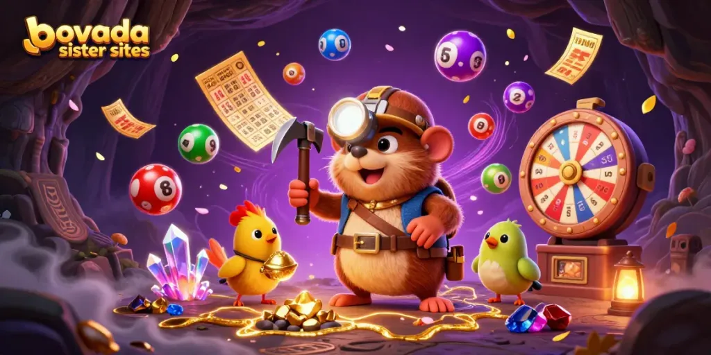 Explore bovada sister sites through thrilling gaming adventures with a treasure hunter mole and companions.