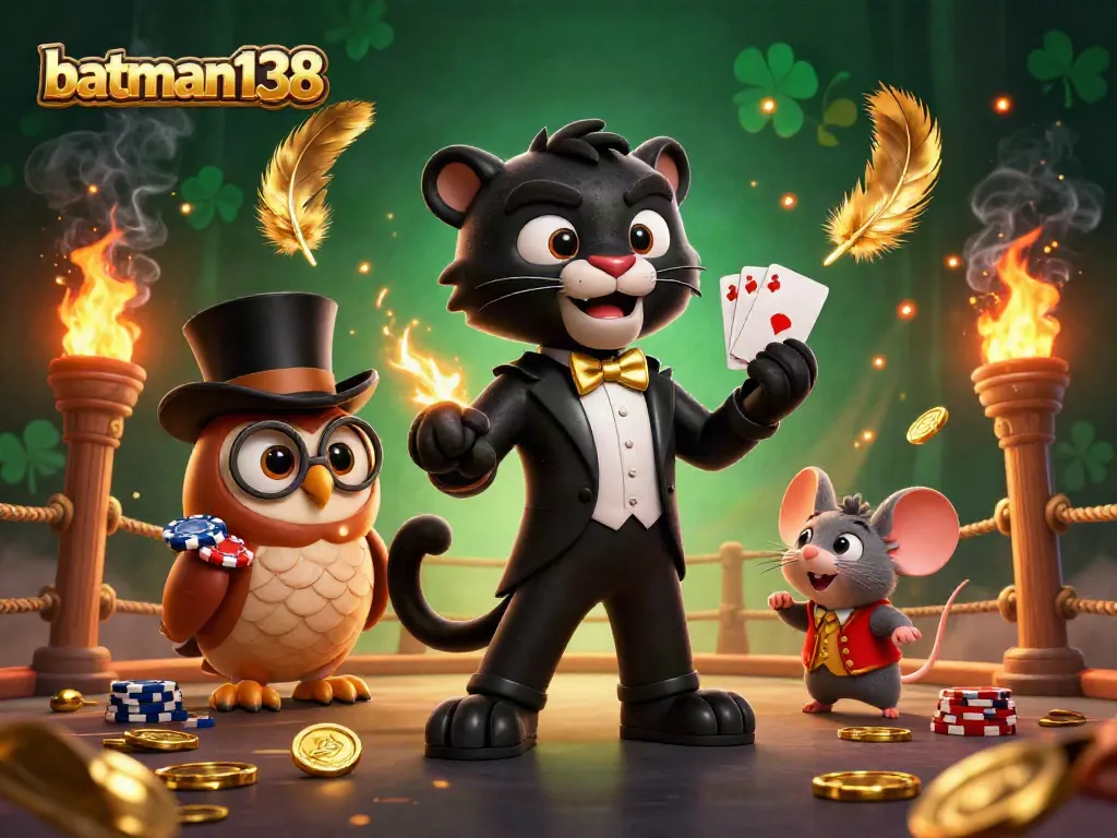 Experience batman138 thrills with stylish characters in a vibrant casino scene filled with energy.
