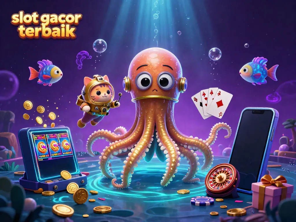 Menyaksikan slot gacor terbaik dengan kraken emas dan kucing menyelam di lautan harta karun