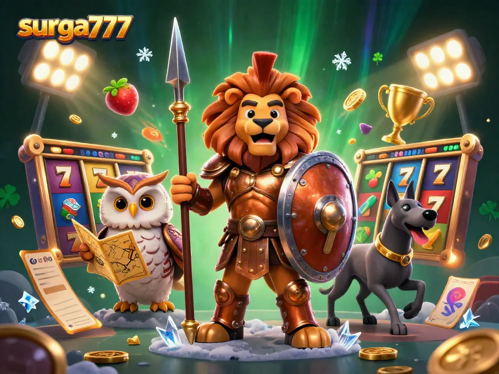 Experience exciting gameplay at surga777 with vibrant slot themes depicted through 3D characters and dynamic elements.