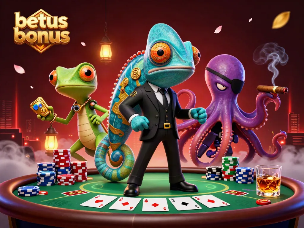 Engage with the vibrant BetUS bonus scene showcasing thrilling card action.