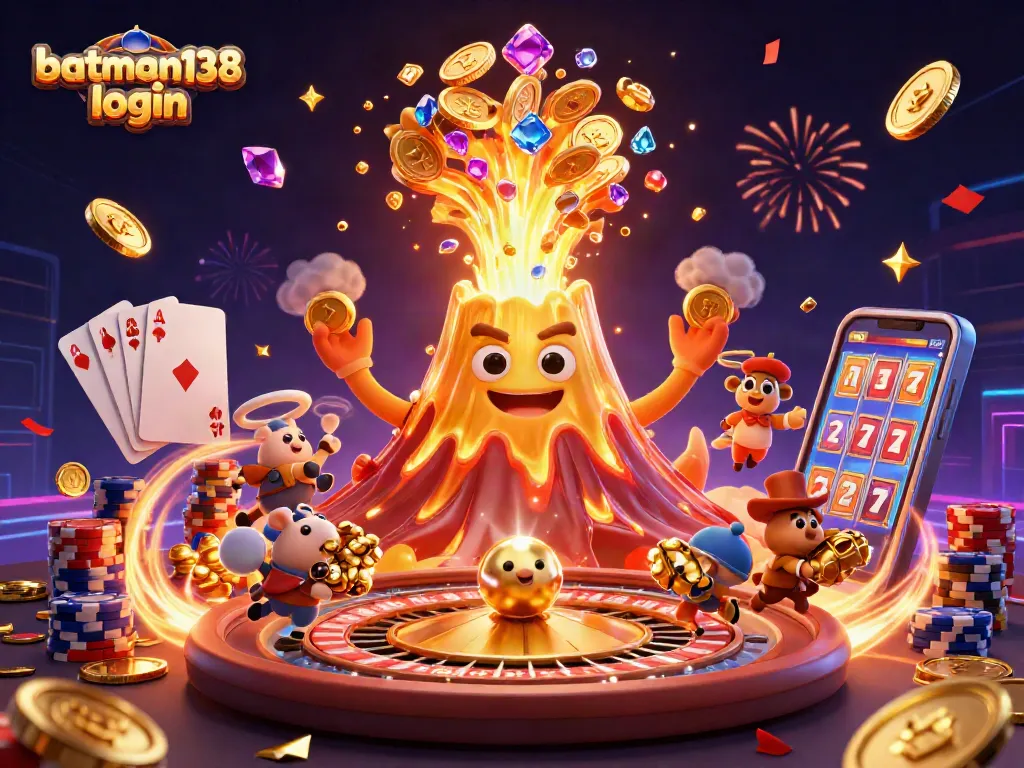 Engage with batman138 login to unlock treasure in this vibrant online casino scene featuring excitement.