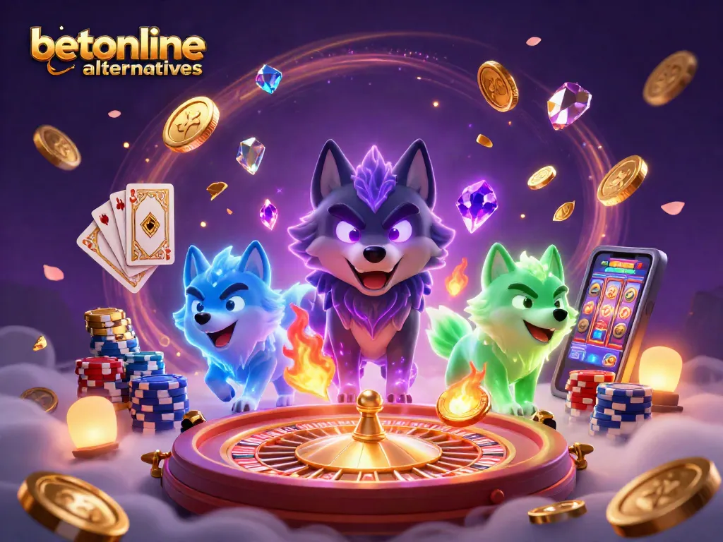 Experience exciting betonline alternatives with the stunning 3D casino illustration showcasing gaming elements.