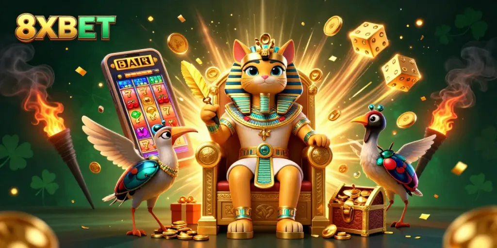 Experience exciting gameplay with 8XBET's vibrant jackpot scene featuring thrilling slots.