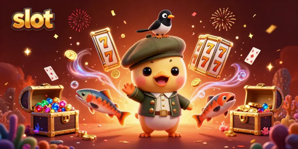 Jelajahi slot dengan 3D Nessie lucu dan teman burung magpie di dunia penuh gem dan simbol keberuntungan.