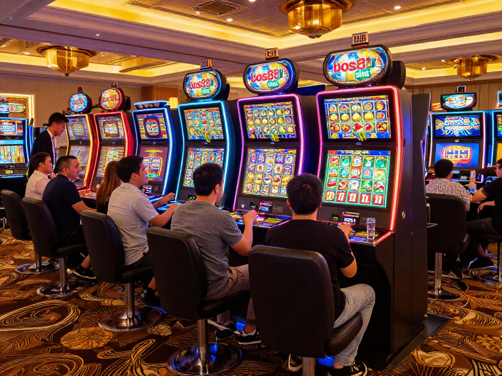Pengalaman bermain bos88 slot di kasino modern dengan suasana ramai dan ceria.