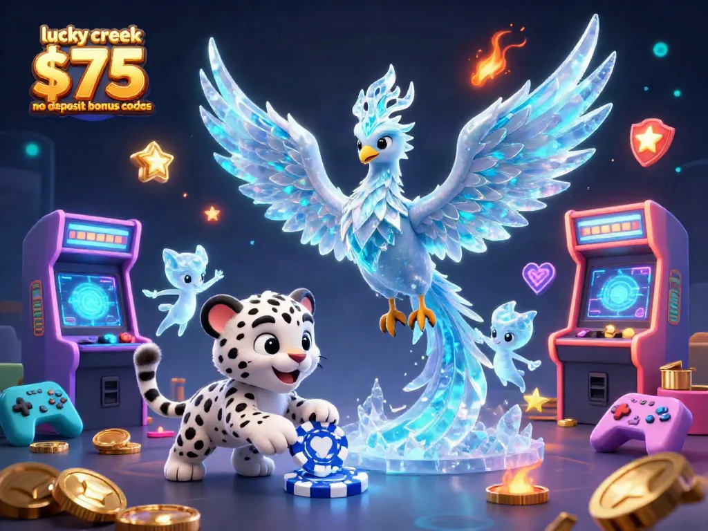 Engage with lucky creek $75 no deposit bonus codes and immerse in a vibrant 3D casino illustration.