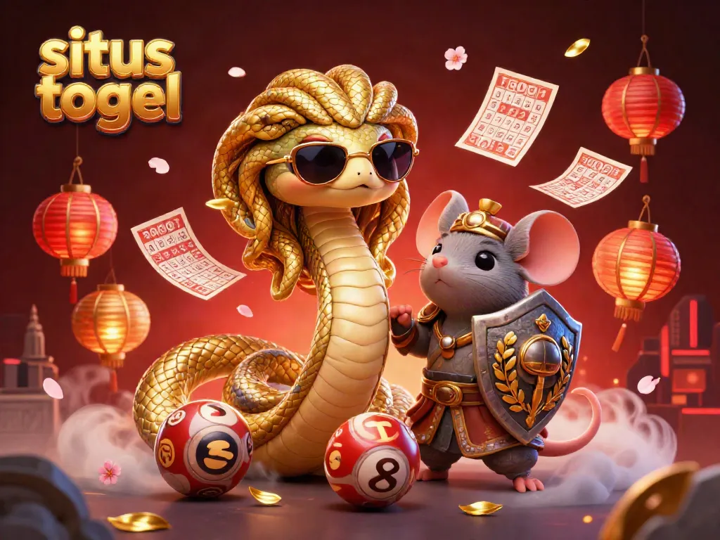 Engage in situs togel with this vibrant 3D illustration featuring lottery elements and friendly characters.