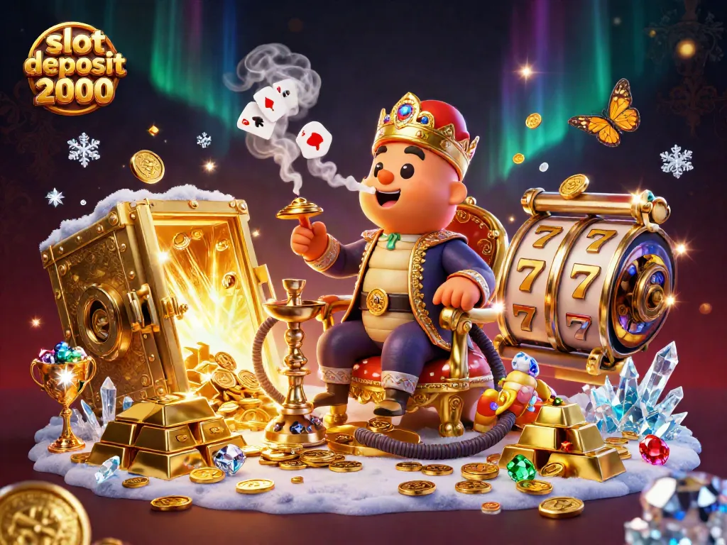 Engage with the thrill of slot deposit 2000 featuring dynamic illustrations of casino riches.