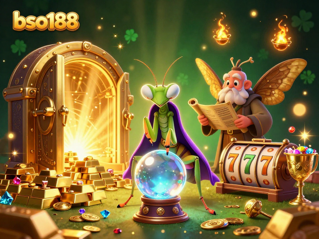 bso188 offers thrilling slots experiences with a fantasy-themed illustration enriched with treasures.