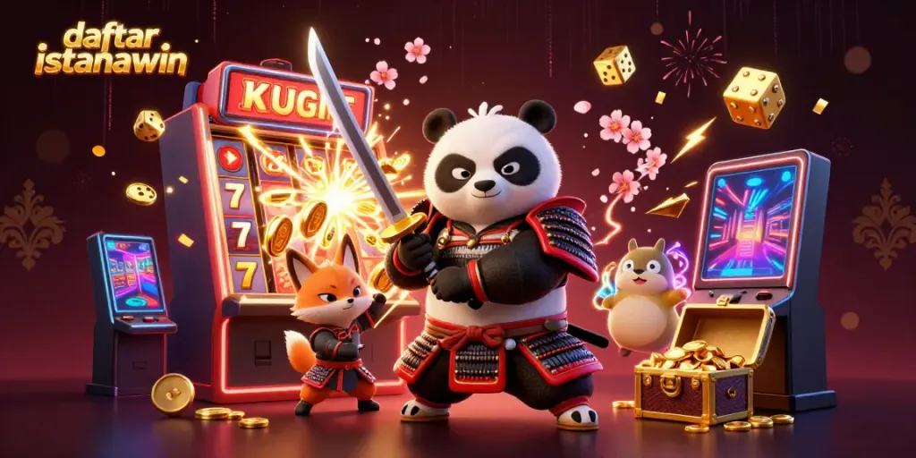 Menggandeng daftarkan istanawin, ilustrasi 3D pajangan permainan slot jackpot yang memukau.