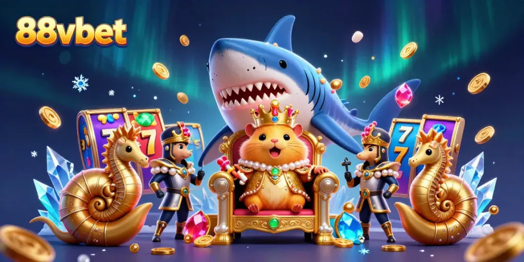 Engage with thrilling slot games at 88vbet featuring golden hamster king and vibrant winning symbols.