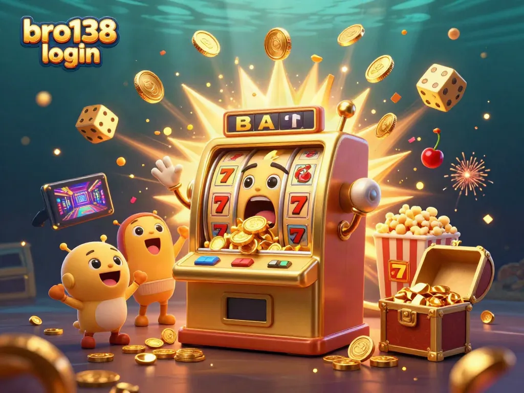 Experience fantastic wins with bro138 login in this vibrant jackpot scene filled with excitement and color.