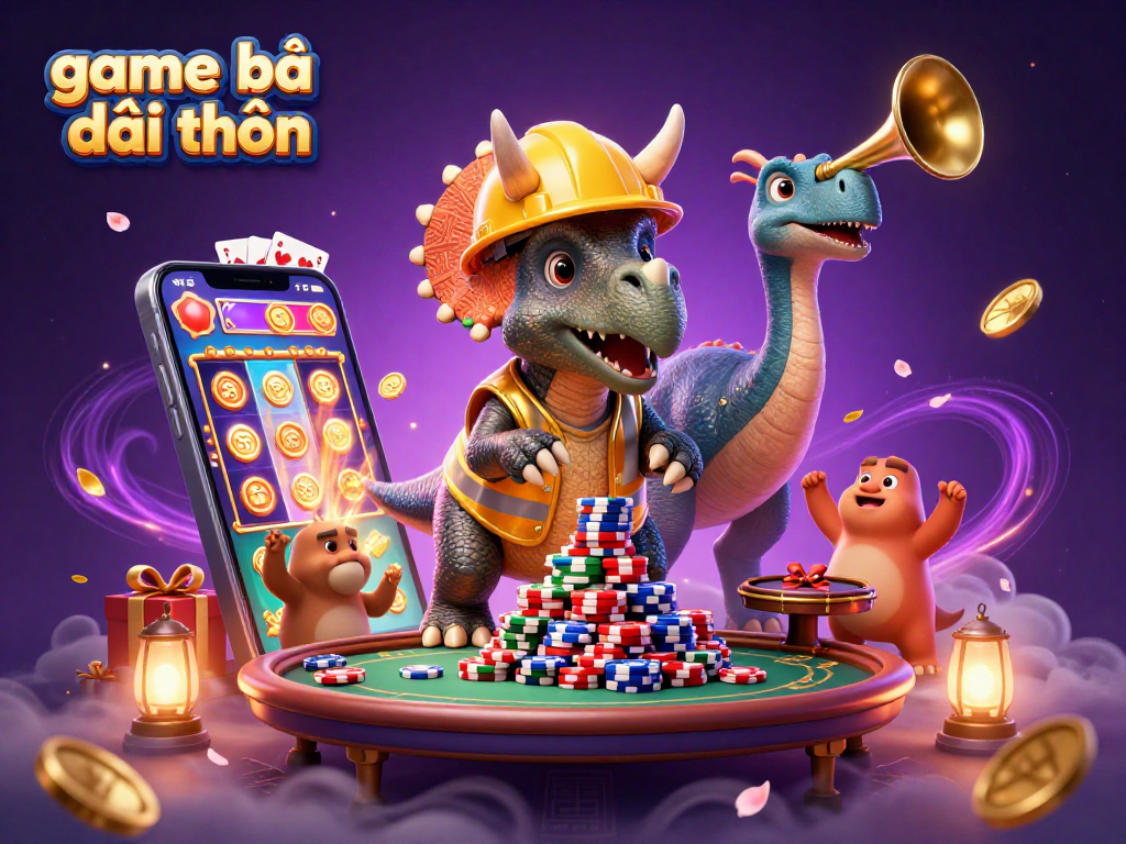 Engage in game bài đổi thưởng with vibrant characters building excitement around casino games.