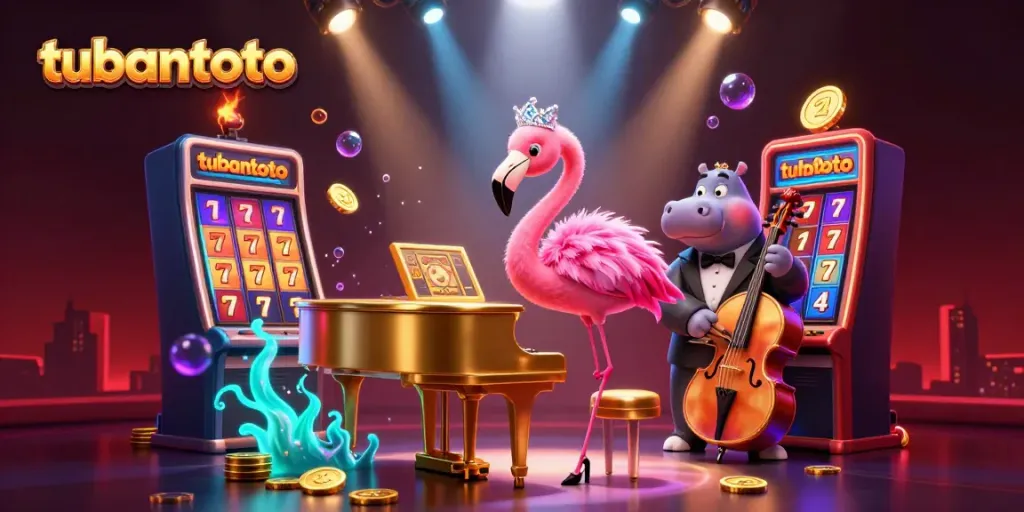 Experience the vibrant gaming scene of tubantoto with lively performers and winning symbols