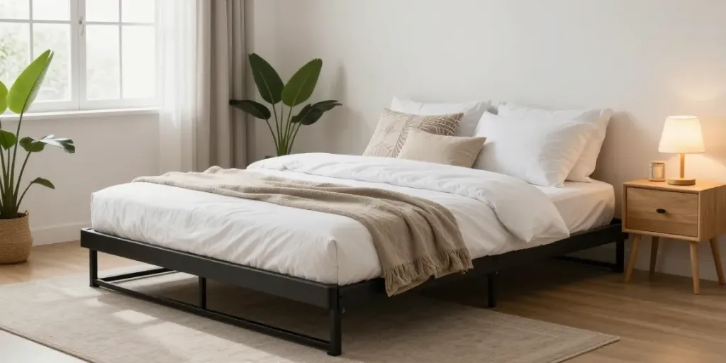 Cozy guest bedroom with a fold up bed arranged for comfort and style.