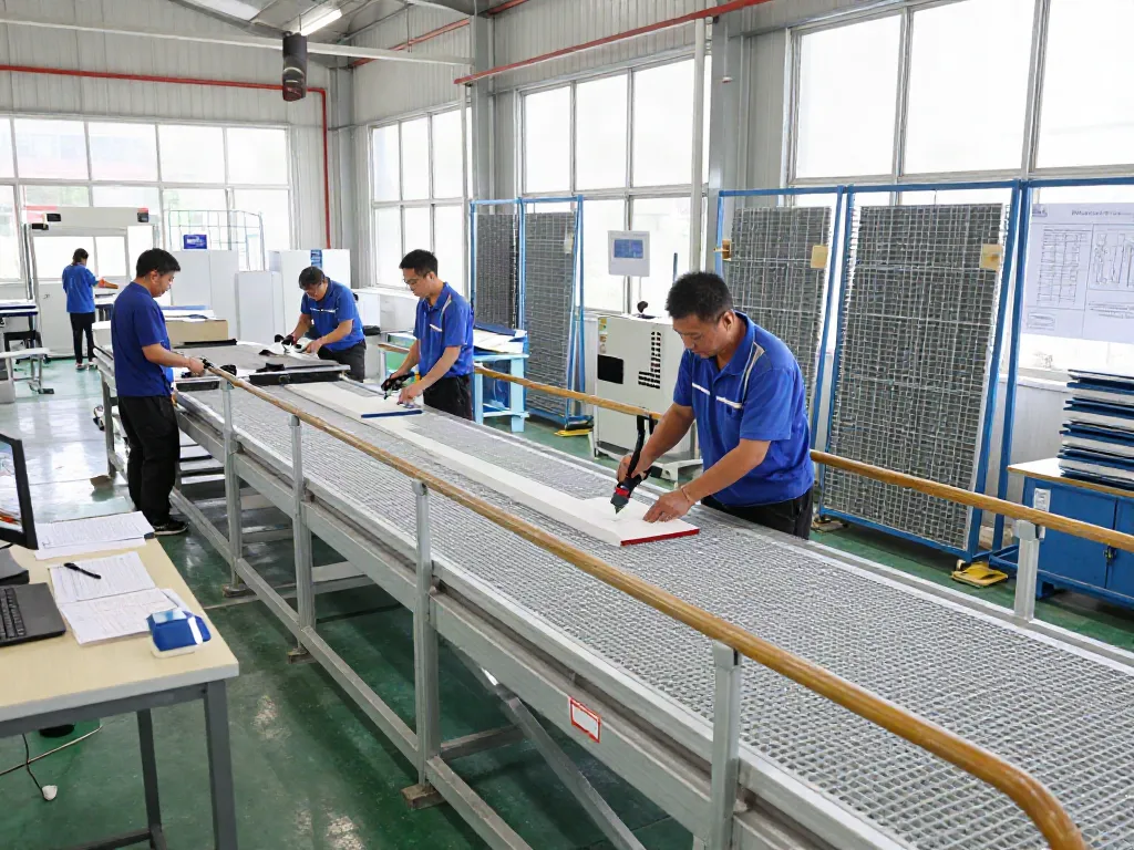 Engineered Composites GRP manufacturing facility with skilled workers fabricating products.