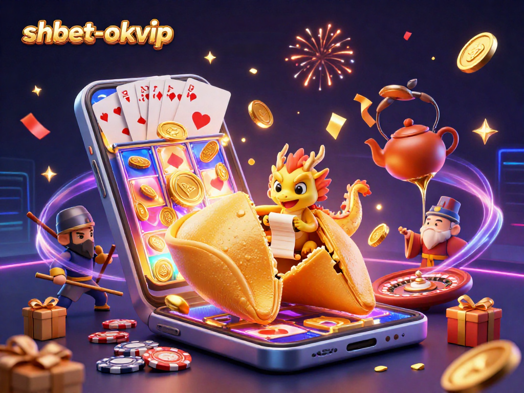 Engage with shbet-okvip in a dynamic 3D casino scene featuring exciting gaming elements and characters.
