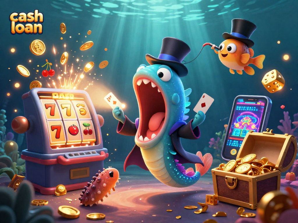 Experience the excitement of cash loan gaming with vibrant characters and casino elements.