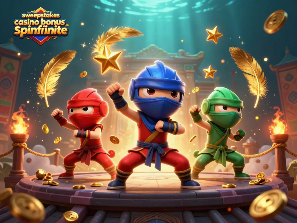 Win big with sweepstakes casino bonus spinfinite as a ninja chameleon team showcases martial arts.